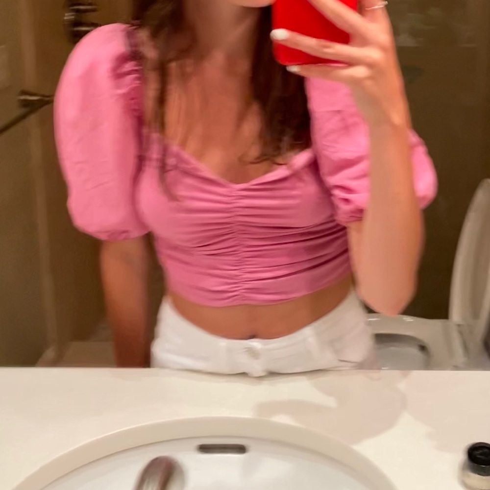 Pink Zara Puff Sleeves
